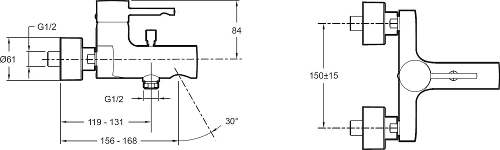 Смеситель для ванны с душем Jacob Delafon Cuff E45532-CP Sancos — официальный сайт
