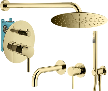Комплект для ванной Plumberia Selection Ixo KITXO18OR210 С ВНУТРЕННЕЙ ЧАСТЬЮ, золото 24к