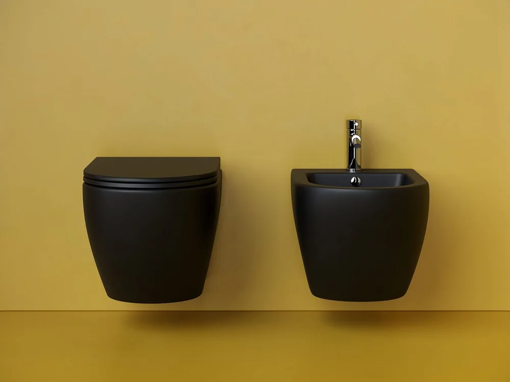 Подвесной унитаз Ceramicanova Metropol Торнадо безободковый, CN4002TMB черный матовый Sancos — официальный сайт