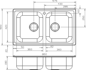 Мойка кухонная Reginox Diplomat 20 LUX KGOKG (box)
