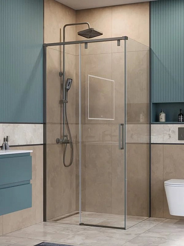 Душевой уголок BelBagno Soft Close-1 AH-1-100/80-C-GM профиль оружейная сталь