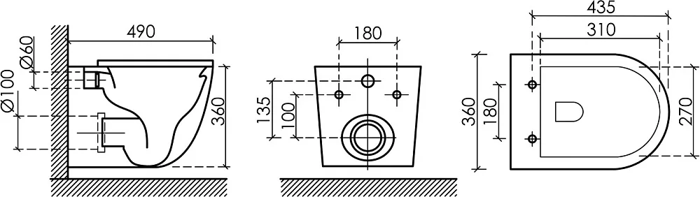 Унитаз подвесной Ceramicanova Uno Rimless CN11001 Sancos — официальный сайт