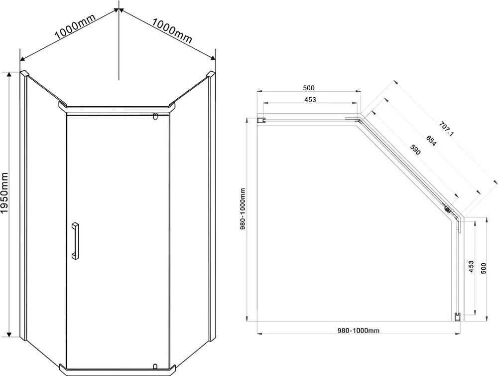 Душевой уголок Vincea Stresa VSP-1S100CLB 100x100, профиль чёрный, стекло прозрачное Sancos — официальный сайт