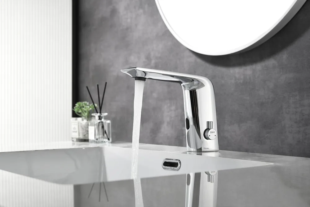 Смеситель для раковины Black&White Gravity 7101С сенсорный, chrome Sancos — официальный сайт