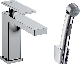 Смеситель для раковины Hansgrohe Tecturis E 110 73210000 с гигиеническим душем, хром