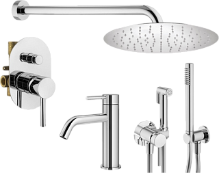 Комплект для ванной Plumberia Selection Ixo KITZXO15CR53 С ВНУТРЕННЕЙ ЧАСТЬЮ, хром