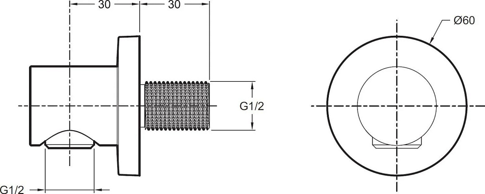 Шланговое подключение Jacob Delafon Modulo E8465-CP