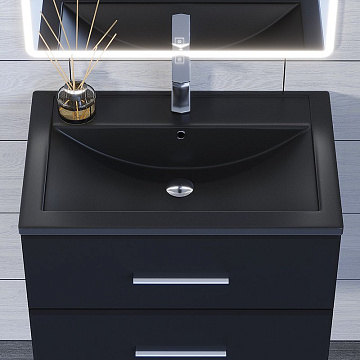 Мебельная раковина Uperwood Foster Quartz 291030035 70 см, матовая черная, космос