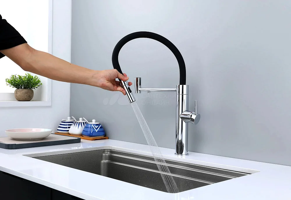 Смеситель для кухни Paulmark Ganymede Ga213199-CR с гибким изливом, хром Sancos — официальный сайт