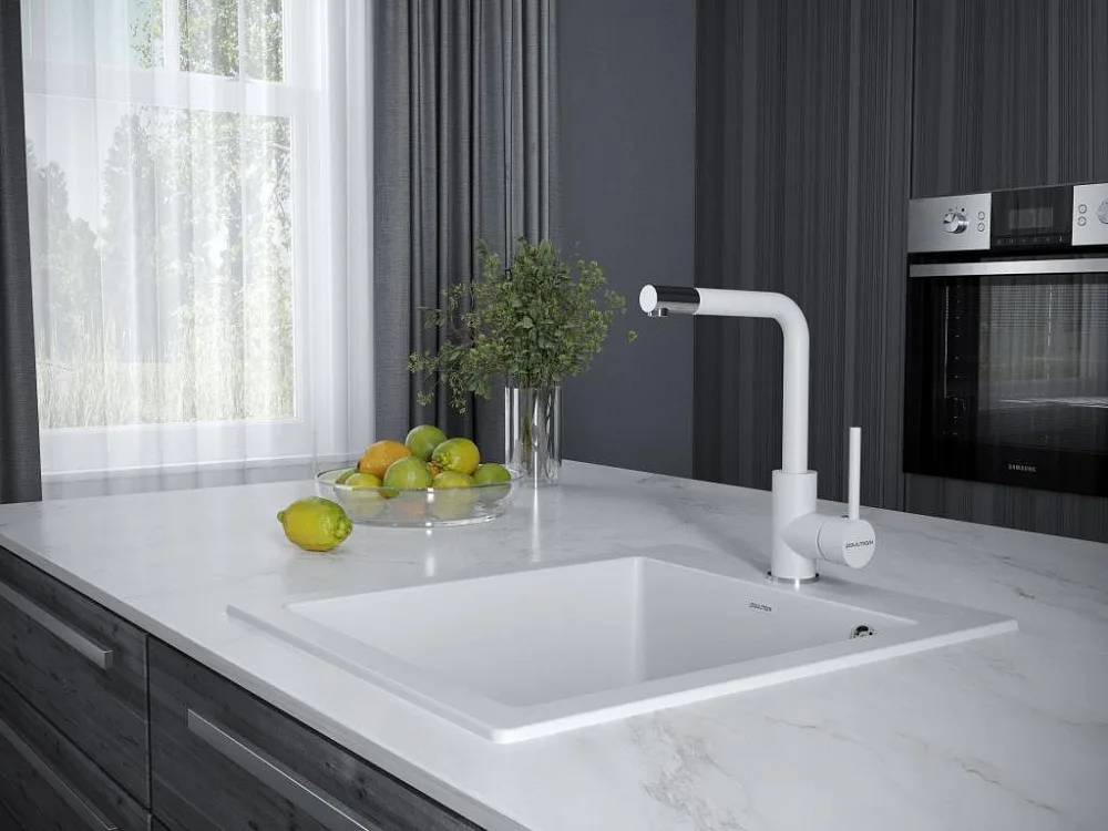 Смеситель для кухни Paulmark Honner Ho212018-431TW белый матовый Sancos — официальный сайт