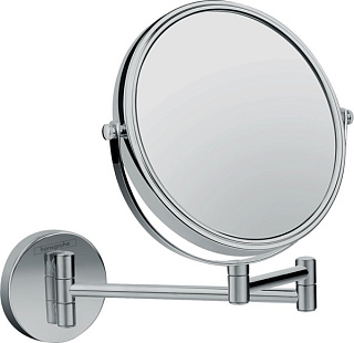 Косметическое зеркало Hansgrohe Logis Universal без подсветки, двухстороннее, телескопическое, повор