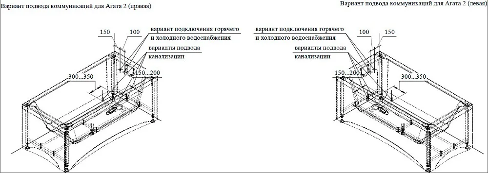 Акриловая ванна Radomir Vannesa Агата 2-01-0-0-1-226Р 170x70 см, левая, пристенная, белая, с каркасо Sancos — официальный сайт