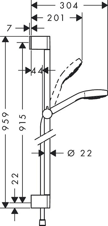 Душевой гарнитур Hansgrohe Croma Select E 26594400, белый, хром