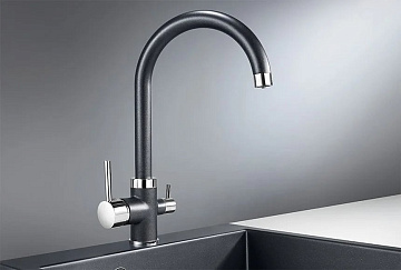 Смеситель для кухни Granula 2168, шварц