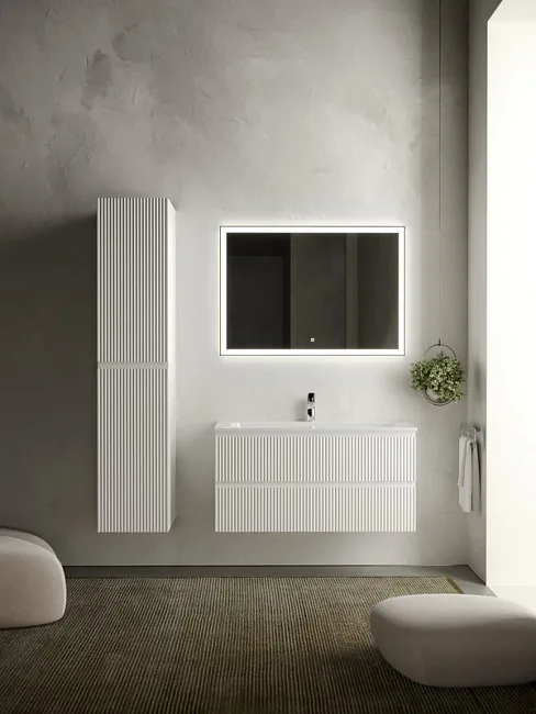 Тумба под раковину Sancos Snob R 100 подвесная Bianco (белый), SNR100W Sancos — Оригинал