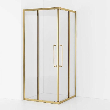 Душевой уголок Cezares Relax RELAX-304-A-2-90-C-BORO 90x90, профиль брашированное золото