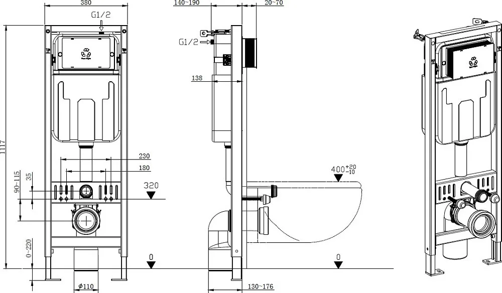 Система инсталляции для унитазов Allen Brau Pneumatic Slim 9.11102.20 Sancos — официальный сайт