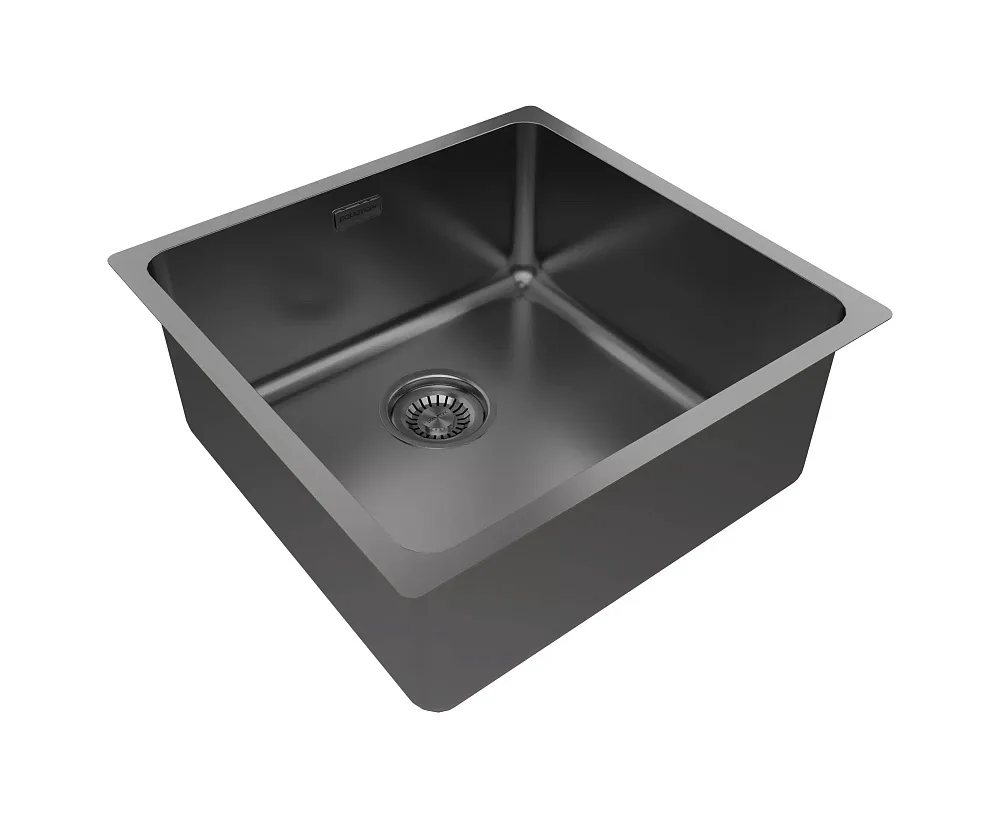 Мойка кухонная Paulmark Vista PM304844-GM, вороненая сталь Sancos — официальный сайт