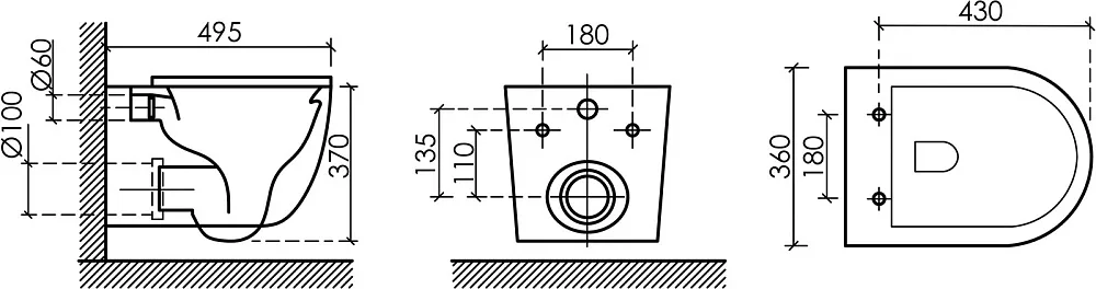 Унитаз подвесной Ceramicanova UP Rimless CN4007 Sancos — официальный сайт