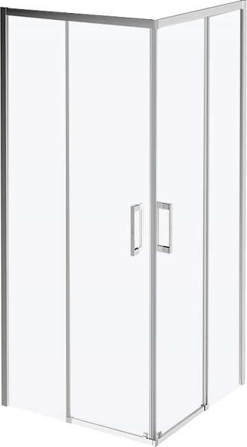 Душевой уголок KERAMA MARAZZI Vetro 90х90 см, квадратный, раздвижная дверь, профиль хром