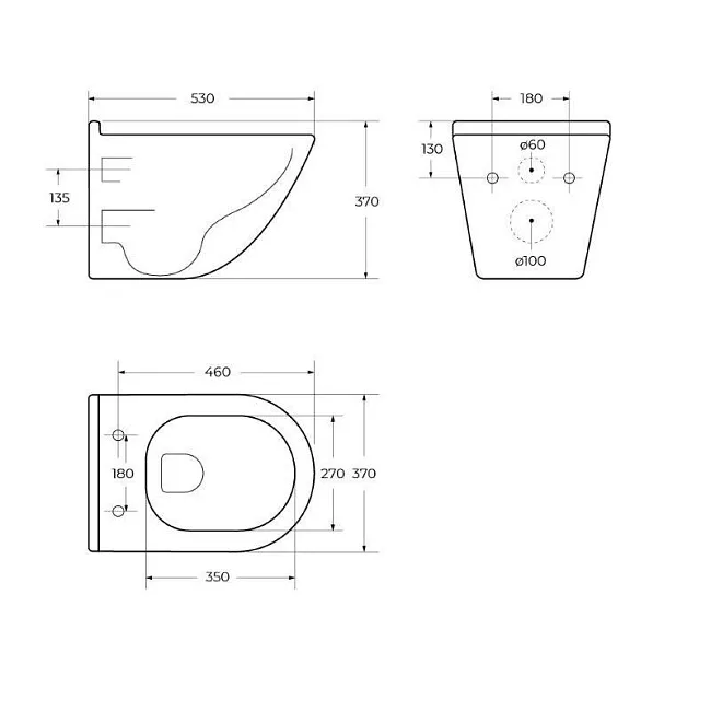 Чаша для унитаза подвесного BelBagno Senso-R BB017CH-TOR Sancos — Оригинал
