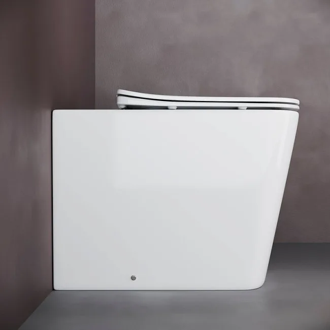 Унитаз приставной напольный Ceramicanova Cubic Rimless CN1809 Sancos — Оригинал