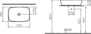 Накладная раковина VitrA Shift 7075B083-0016 55 см, черная