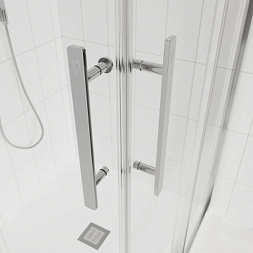 Душевой уголок Veconi Evo 300 CH 110х80 см, профиль глянцевый хром, стекло прозрачное