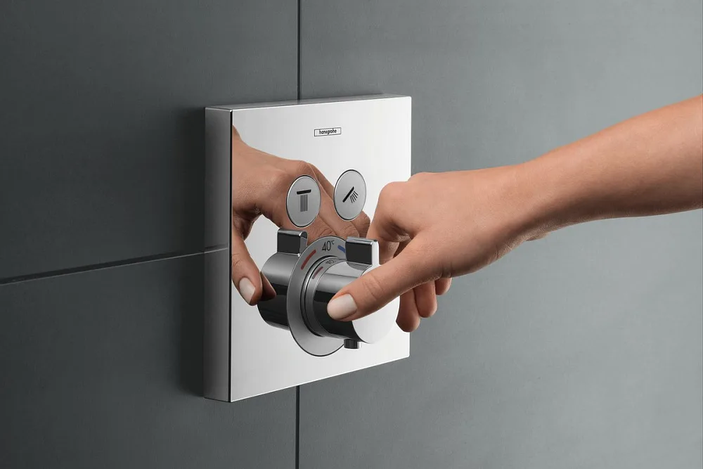 Термостатический смеситель встраиваемый Hansgrohe ShowerSelect 15763000, для душа, хром Sancos — официальный сайт