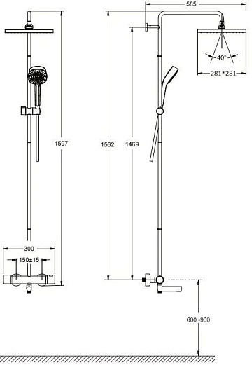 Душевая стойка Jacob Delafon Atom E26238-CP