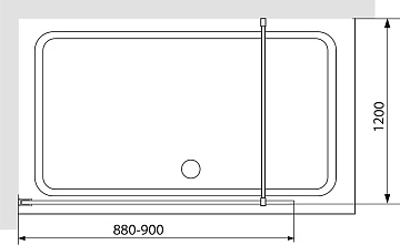 Душевая перегородка RGW Walk In WA-12G 90x195, профиль золото, стекло прозрачное