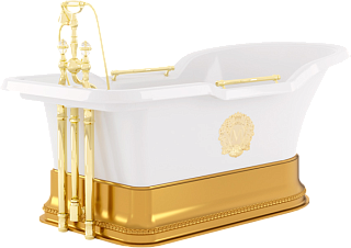 Ванна из искусственного камня Migliore Impero 25813 180x85 см, отдельностоящая, белая, с ручками, со