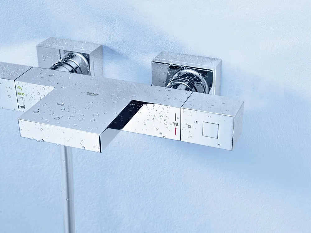 Термостатический смеситель Grohe Grohtherm Cube 34497000, для ванны с душем Sancos — официальный сайт