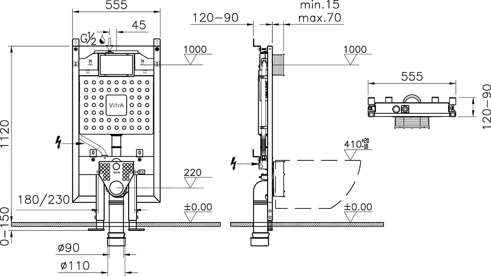 Система инсталляции для унитазов VitrA V8 768-5800-01 Sancos — официальный сайт