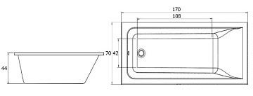 Акриловая ванна ALBA SPA Marry 170x70 см, ВПР0390000100