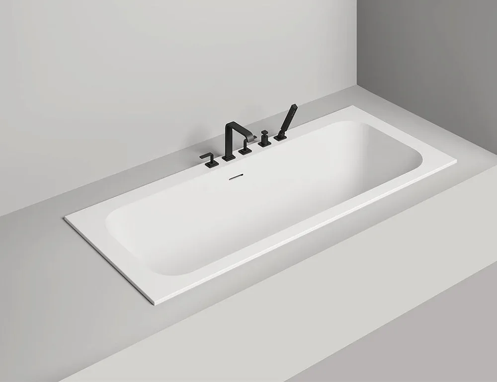 Ванна из искусственного камня Salini Orlanda Axis Kit S-Stone 190x80 см, встраиваемая, матовая белая Sancos — официальный сайт