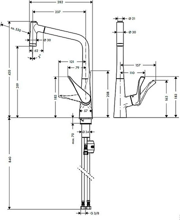 Смеситель для кухни Hansgrohe Metris 14820000
