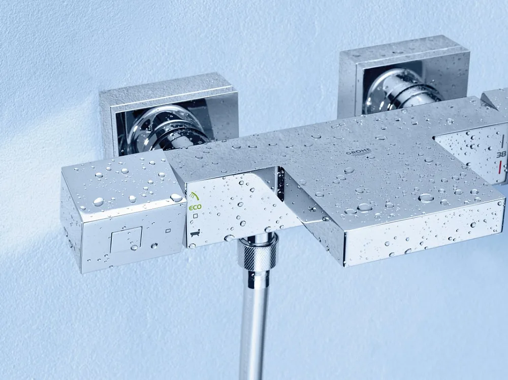 Термостатический смеситель Grohe Grohtherm Cube 34497000, для ванны с душем Sancos — официальный сайт