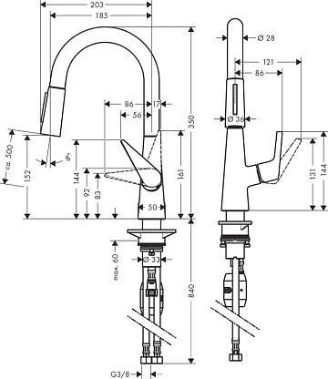 Смеситель для кухни Hansgrohe Talis M51 Talis M51 72815000 хром