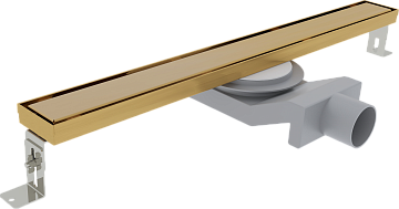 Душевой трап (лоток) Plumberia Selection PSL Linear 90 см, золото брашированное
