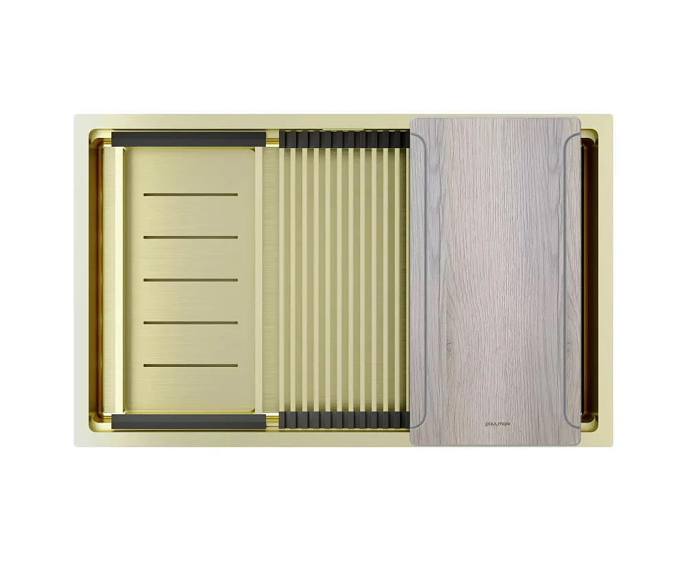 Мойка кухонная Paulmark Next-Multi Sink 74 UNI PM787445-LG светлое золото Sancos — официальный сайт