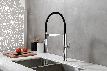 Смеситель для кухни Paulmark Leader Le214101-CR, с гибким изливом, хром