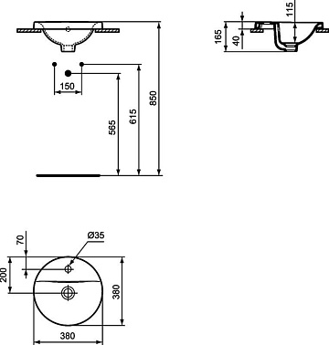 Раковина Ideal Standard Connect E504101 38 см