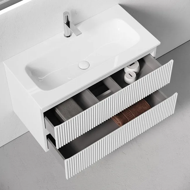 Тумба с раковиной Sancos Snob R 90 подвесная, bianco, раковина СN7019 Sancos — Оригинал