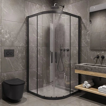 Душевой уголок Timo TPSS-100/03C-8 100x100 см, профиль черный, стекло прозрачное