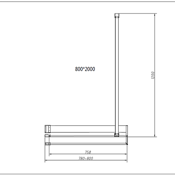 Душевая перегородка Vincea Walk-in HR VSW-4HR800CGG 80 см, профиль брашированное золото, стекло тони