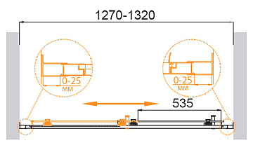 Душевая дверь в нишу Cezares Molveno BF 1 130 C Cr IV