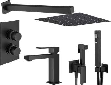 Комплект для ванной Plumberia Selection Tag KITZTGT18QNO53 С ВНУТРЕННЕЙ ЧАСТЬЮ, черный матовый