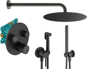 Комплект для ванной Plumberia Selection PSBOX KITZPSB02NO С ВНУТРЕННЕЙ ЧАСТЬЮ, черный матовый