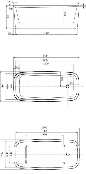 Отдельностоящая ванна Allen Brau Infinity 3 170x80 см, 2.21003.20